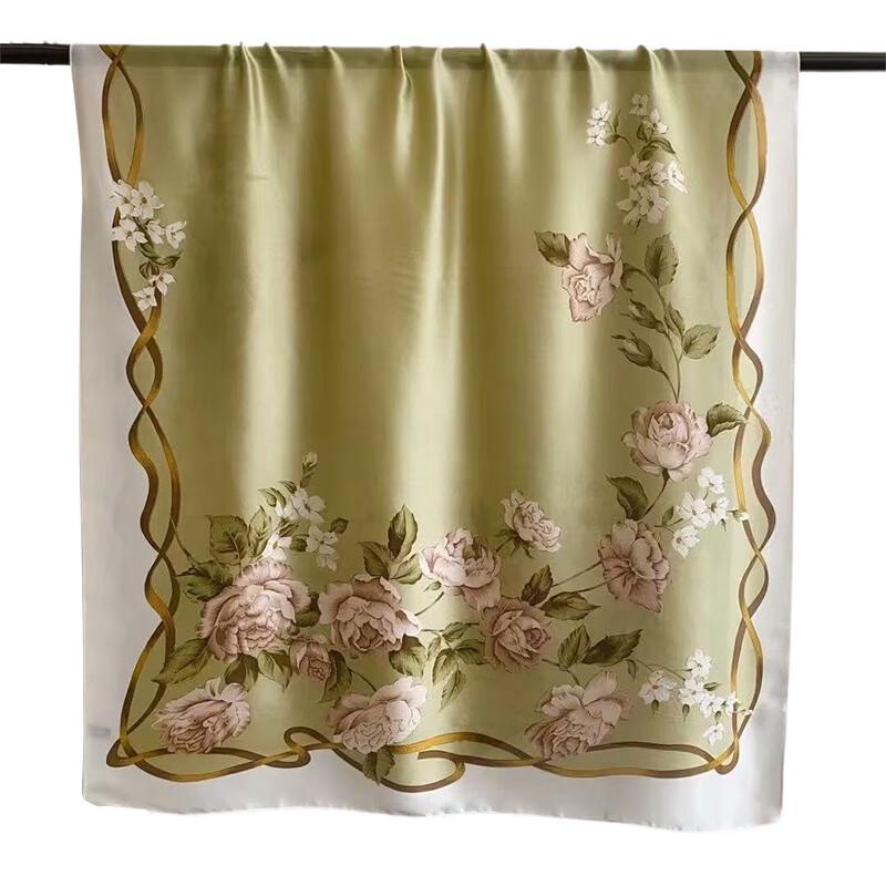 

Elegant Floral Silk Satin Scarf & Shawl