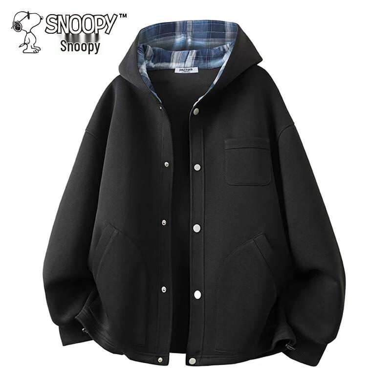Snoopy Men's Casual Hooded Cardigan Jacket