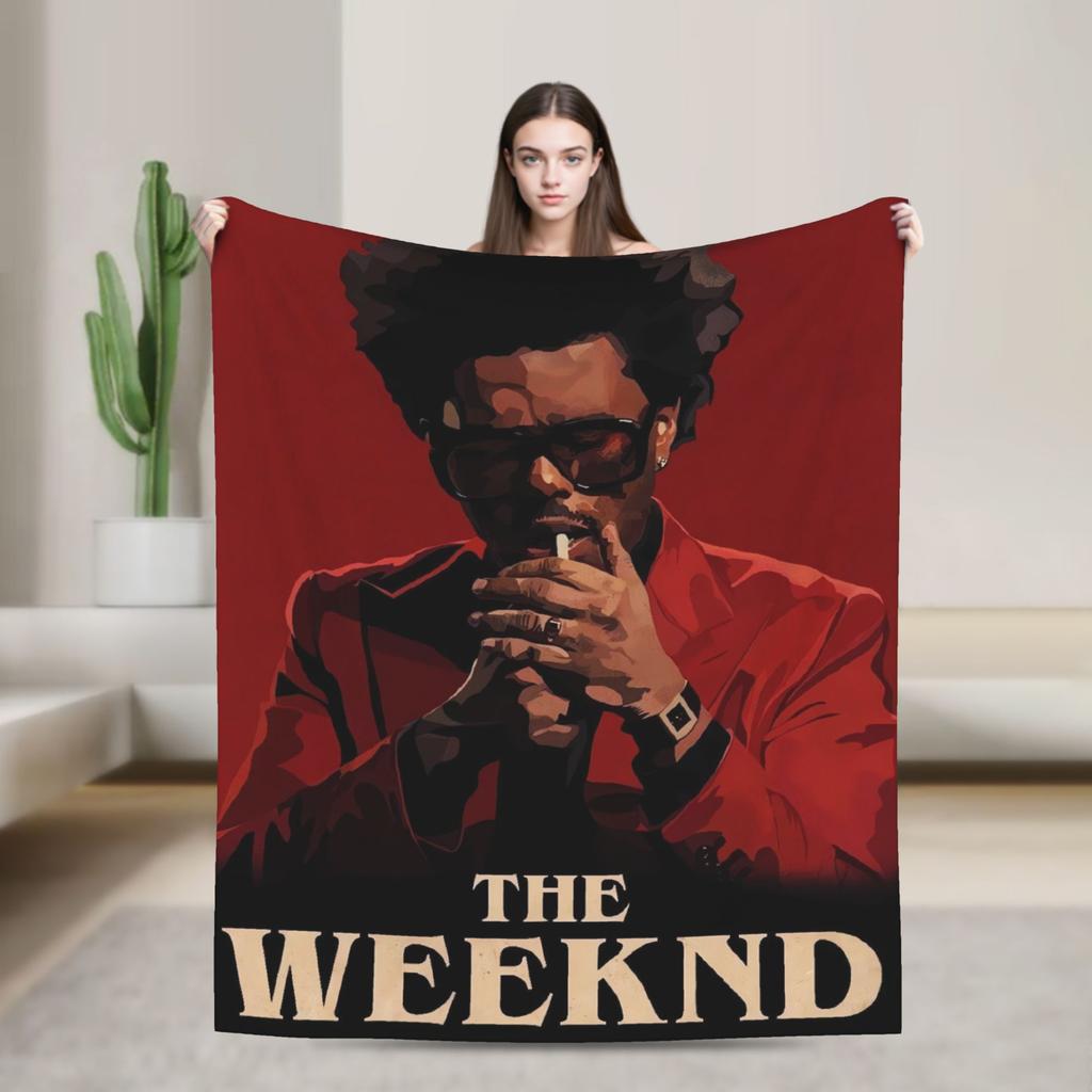 The Weeknd XO Album Flannel Blanket  Super Warm Throw Blanket for Home Decor Camping Pattern Bedspread Sofa Bed Cover