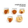 Geometric Adjustable Ethnic Open Ring Set Fashion Jewelry Aesthetic Retro Vintage Punk Gold Color Knuckle Joint Rings Irregular Accessories