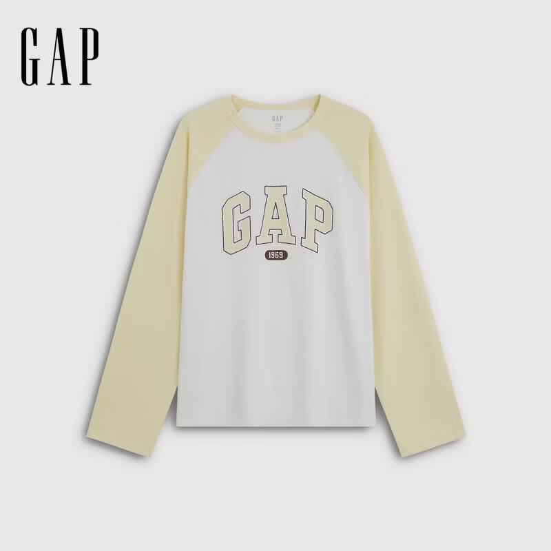 GAP Women's Colorblock Raglan Sleeve Long Sleeve T-shirt