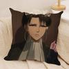 L-Levi Ackermans Anime Cushion Cover Silky Short Plush Invisible Zipper Dustproof Sofa Pillow Case For Home Decor