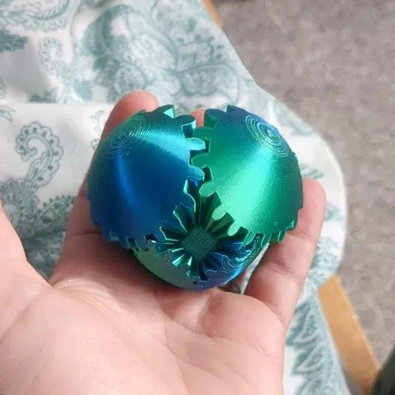 3D Printed Gear Ball Fidget Toys Spin Ball Or Cube Stress Relief Desk Toy Anxiety Relax Activity For Adults Kids Gifts