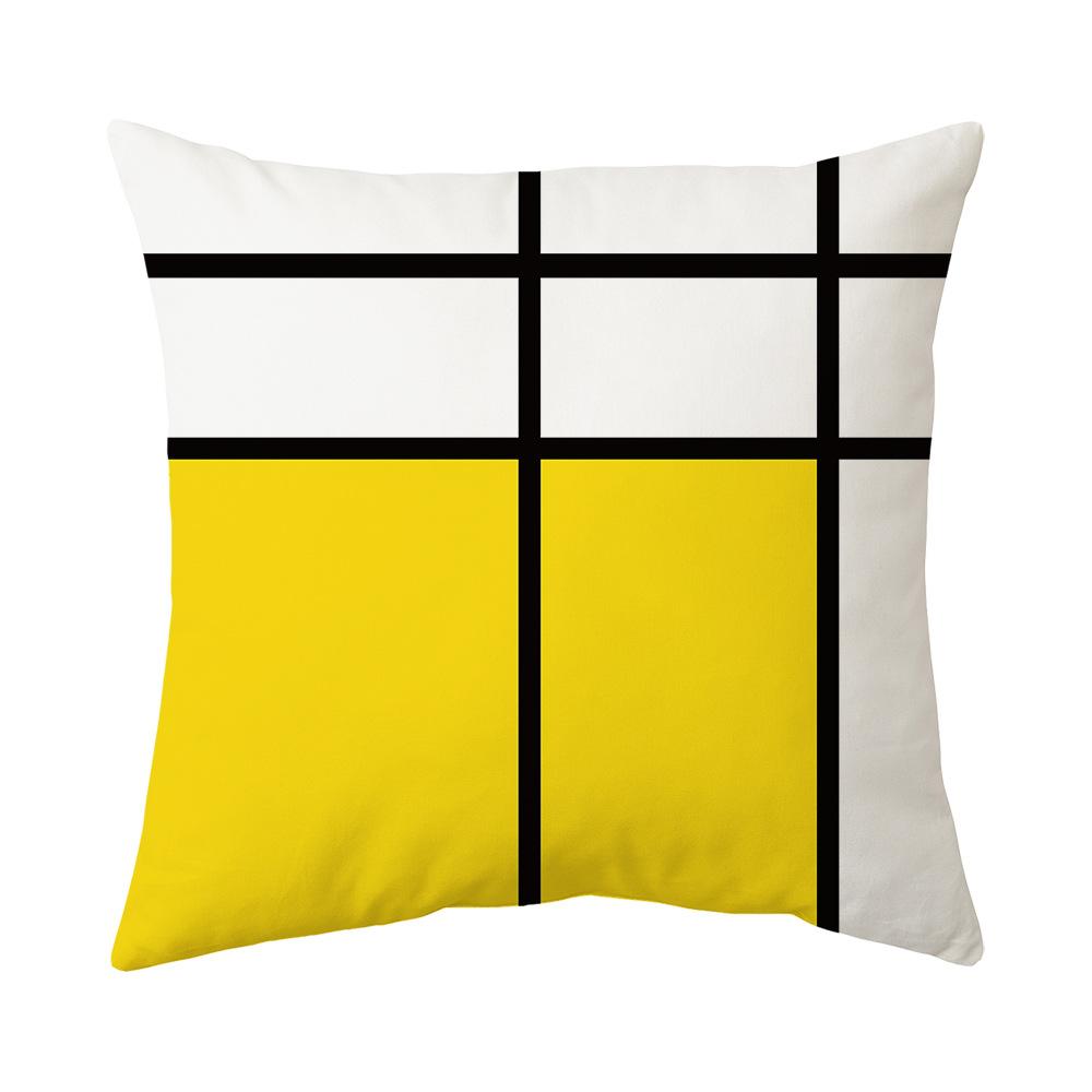 New Yellow Peach Skin Print Pillow Nordic Fresh Living Room Sofa Pillow Cover