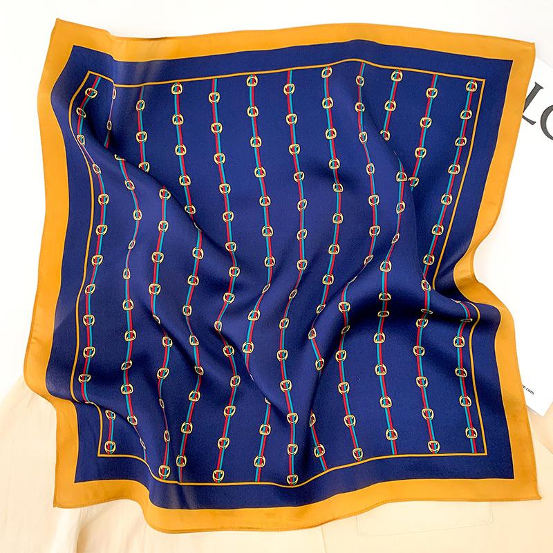 New Silk Square Hair Scarf Foulard Pashmina Shawls Wraps Neck Scarves Women Floral Bandana Headbands Floral Bufandas Female