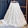 Japanese Mori Girl Summer Spring Women Princess Skirt High Waist Ruffles White A-Line Skirt Sweet Elegant Basic Skirts Womens