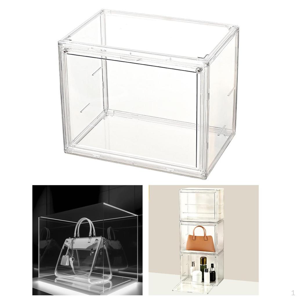 Clear Figure Display Case Collectibles Showcase Doll Collections Storage Box Stackable for Small