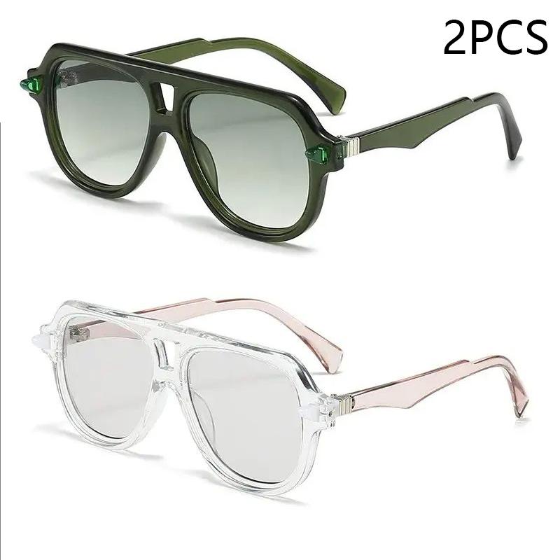 New Double Beam Personality Sunglasses Trend Large Frame European And American Fashion Sunshade Glasses