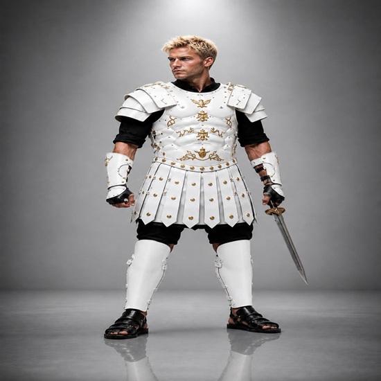 White Roman Gladiator Cuirass Handmade Medieval