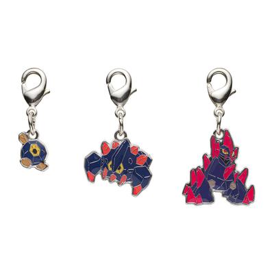 Pokemon Center National Pokedex Metal Charm Set: Roggenrola, Boldore, Gigalith (524, 525, 526)