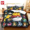 Pokemon Bedding Set Cartoon Anime Children Bedroom Quilt Cover Boy Girl Bedclothes Single Double King Pikachu Duvet Cover Gift