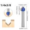 1/4inch 6mm Shank 90 Degree V Groove Template V-Groove V Grooving Router Bitit Carbide Milling Cutter Wood Drilling