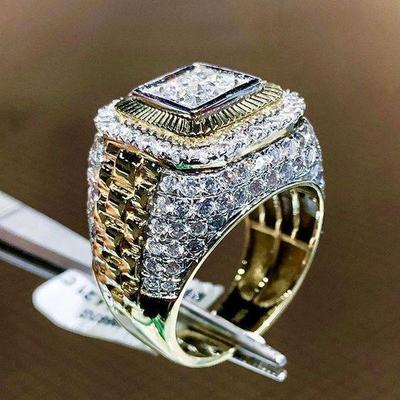 Trendy European & American Men's Hip-Hop Diamond Ring - Stylish Street Dance Accessory