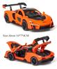 1:32 720S Senna Alloy Sports Car Diecast Model Toys with Sound Light Pull Back Doors Opened Miniature Vehices Kids Friend's Gift