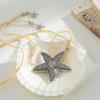 Starfish Fringe Necklace Women Vacation Style Long Velvets Rope Clavicle Chain Adjustable Length Collar Chain Jewelry
