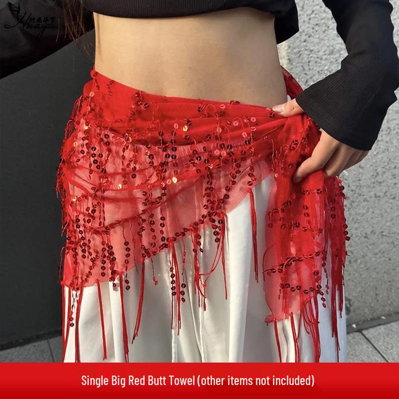 Trendig Paljetttofs Höftscarf - Mångsidigt Midjeaccessoar för Jazz- & Streetdans