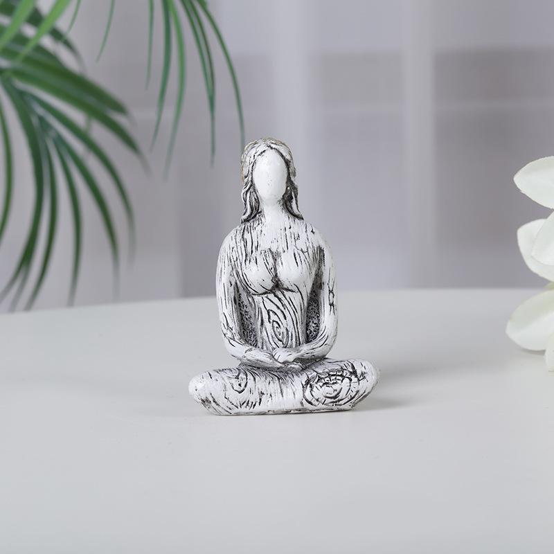 2025 neue Yoga-Trainingsornamente Religiöse Gebetsstatue Ornament Sitzende Wächterstatue Home Ornament Harzhandwerk