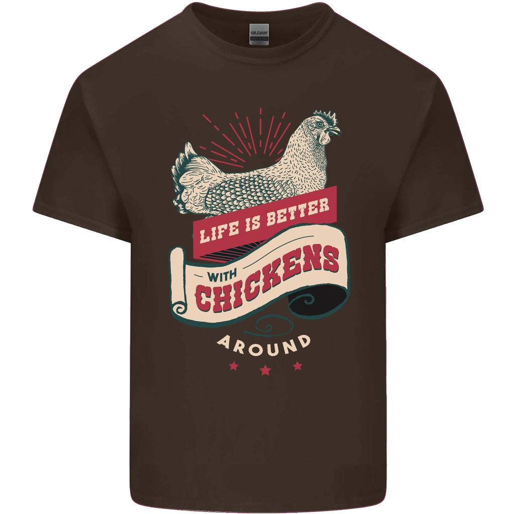 Life Is Better With Chickens Around Farmer Unisexs Light Cotton TShirt