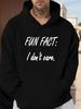 JPH-9 Unisex Plus Size Hoodie - Pullover Sweatshirt Featuring The Text "Fun Fact: I Don'T Care" On The Front, Designed In a Loose, Casual Street Style
