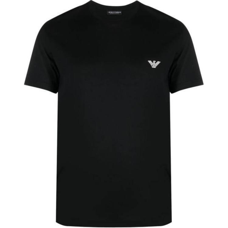 Emporio Armani Ss22 Solid Color Logo Print Crew Neck Casual Short Sleeve T-Shirt Men T-Shirts Black 111341-2R511-00020