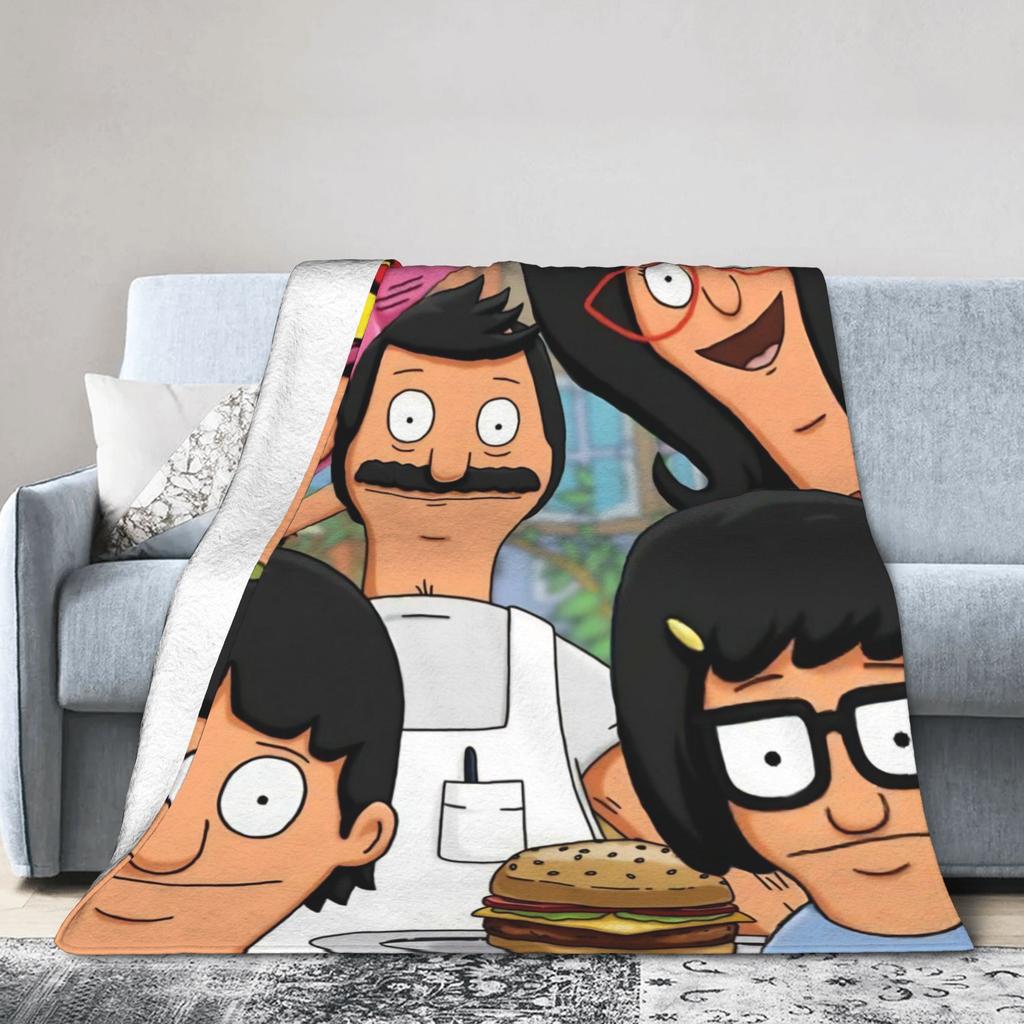 Bob Burgers Blanket Warm Soft Print Plush Throw Blanket For Kids Couch Bed Flannel Bedspread Bed Cover