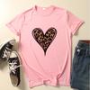 New Fashion Women's Top Short Sleeve Casual Love Leopard Printed Loose T-shirt