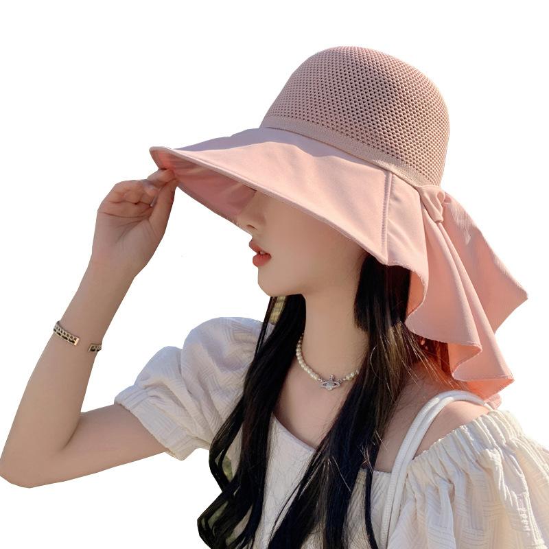 Summer New Hat Women's Outdoor Travel Sun Protection Sun Hat Mesh Breathable Shawl Hat Sun Hat