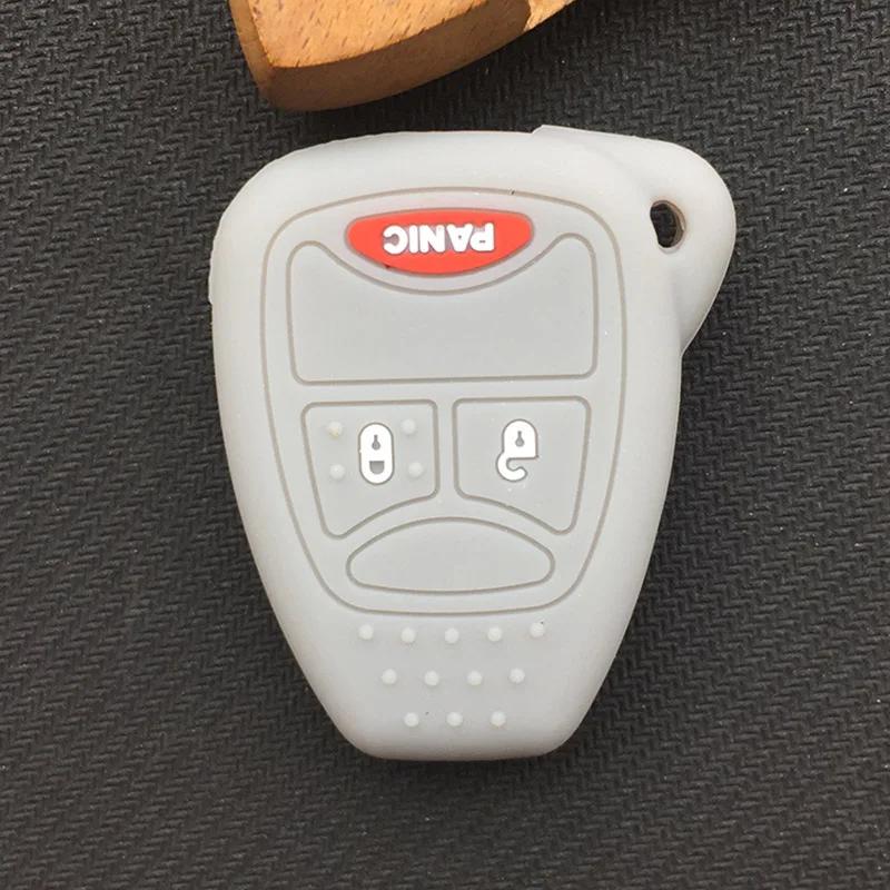 silicone Remote Car Key Shell Cover For Chrysler 300 Dodge Caliber for Jeep Patriot Pacifica Liberty 2+1 3 Buttons Fob Key Case