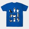 Men Black Print T-shirt Penguin Yoga No-Cut Transfer Paper Print Cotton Tshirt