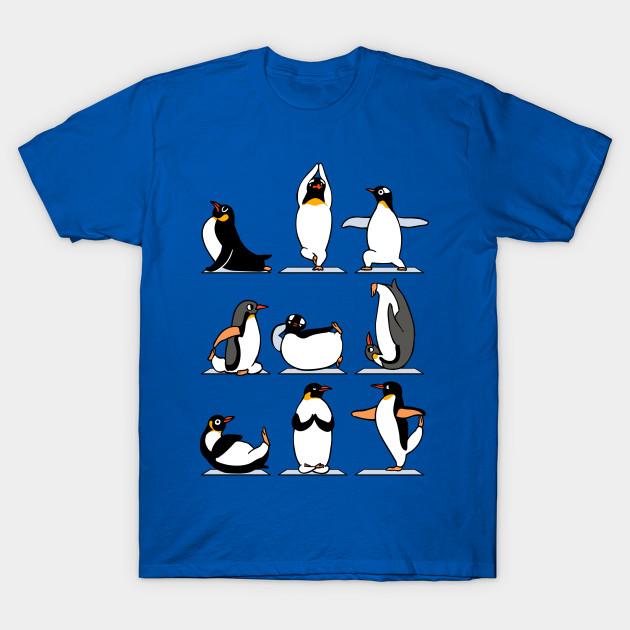 

Men Black Print T-shirt Penguin Yoga No-Cut Transfer Paper Print Cotton Tshirt S королевский синий
