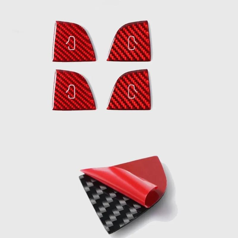 Precisions Fit Door Switches Button Protective Film for Select Model Carbon Fiber Resin Car Interior Upgrades Accessory