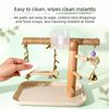 Durable Parrot Tray Rack Wooden Bird Platform Food Box Bird Feeding Station Rack  Training Tool