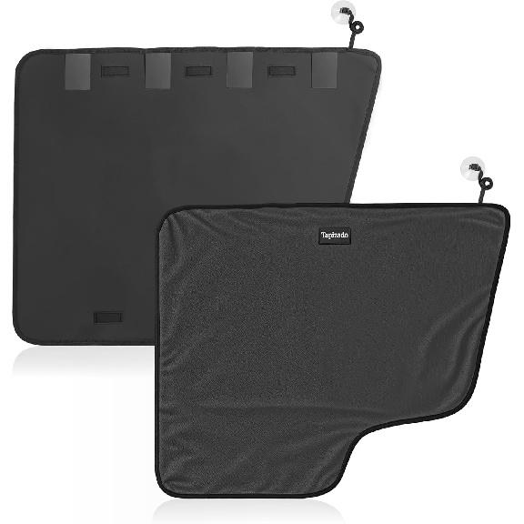 Oversized Car Door Protector For Dogs With Anti-Scratch PU Leather, 2 Pack Pet Vehicle Door Cover Guard With Adjustable Suction Cup, Waterproof
