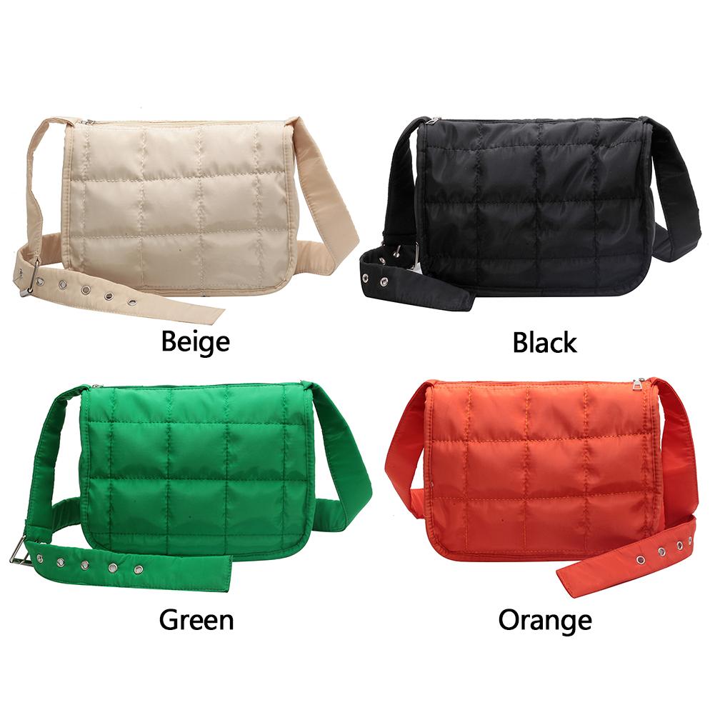 Fashion Ladies Shoulder Bag Quilted Messenger Bags Solid Color Rhombus Pattern Adjustable Strap for Travel Shopping Women Purse MIT