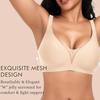 Seamless Plus Size Wire-Free Vest Bra with Hook & Eye Closure
