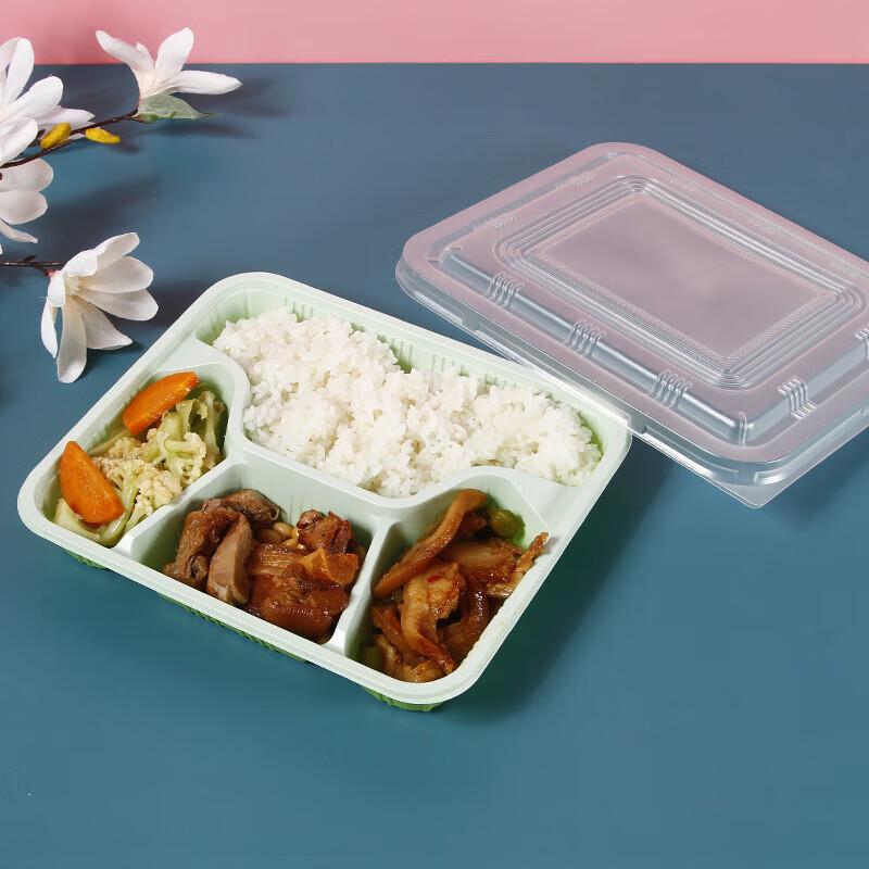 Horned Pansy Divided Disposable Plastic Lunch Boxes