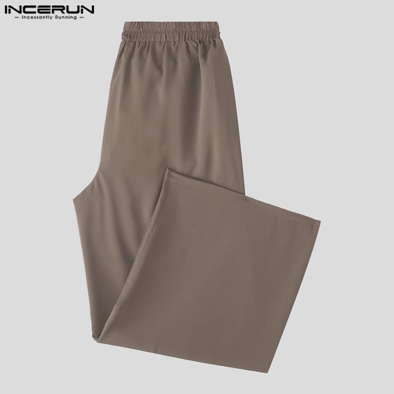 INCERUN Two Piece Suit Men Drop Shoulder Long Sleeve Tops Long Pants Casual Sets