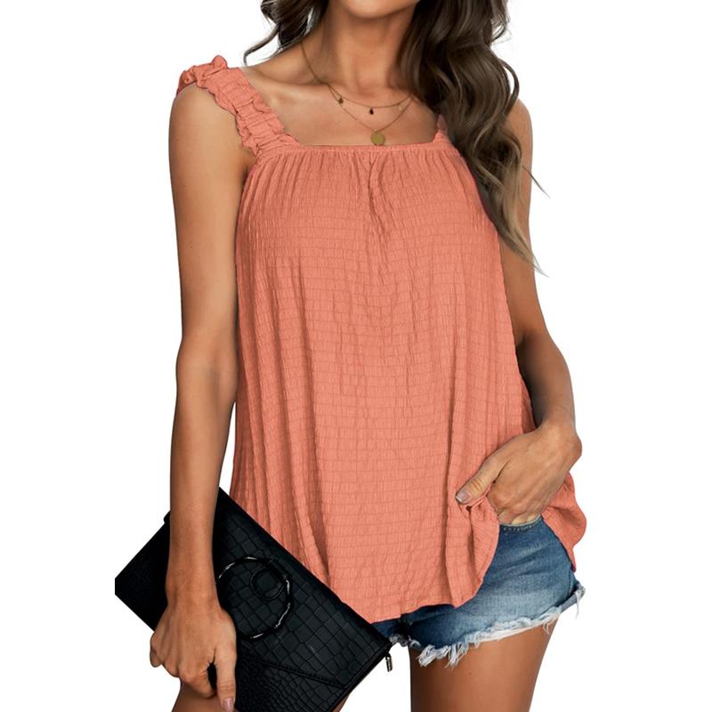 

Женский весенне-летний однотонный сексуальный удобный жилет-топ на подтяжках XXL оранжевый