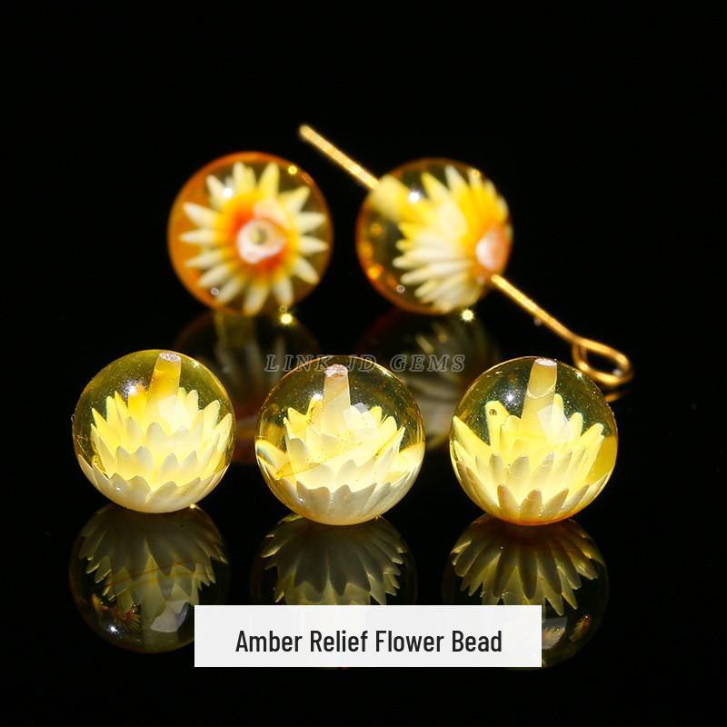 Mărgele Rotunde din Chihlimbar Galben Natural Jingde pentru Accesorii Bijuterii Brățări DIY