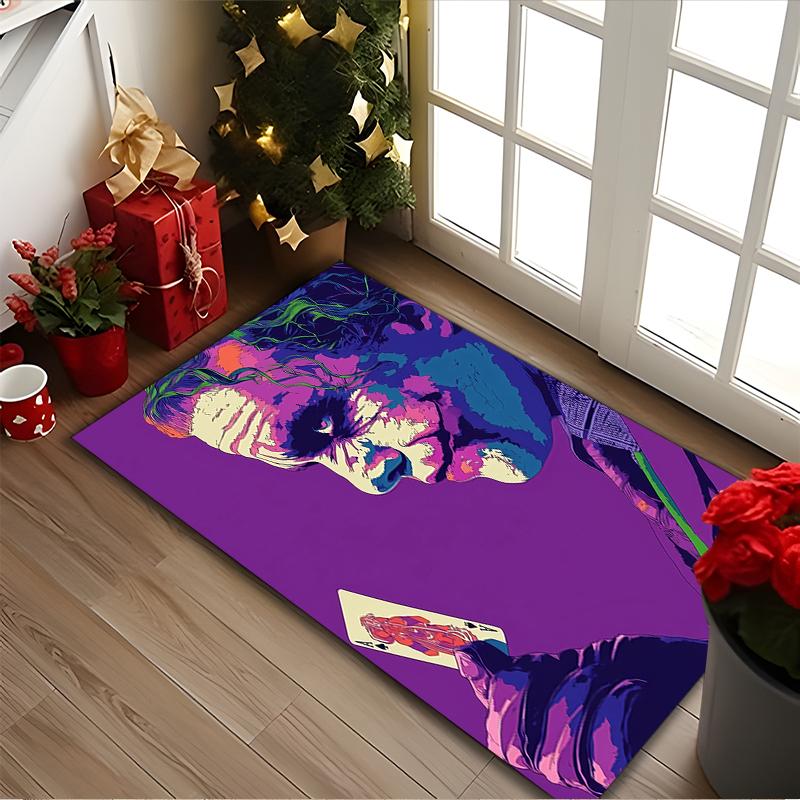 JOKER Print Area Rug, Multi-functional Office Chair Sofa Carpet, Easy Clean Carpet for Home and Living Spaces