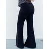 Miss Biggie Fashion Plus Size Figure Flattering Slim-Fit Versatile Four-Sided Bullet High Waist Slit Small Horn Pants