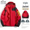 Camel HJCAMEL Men's Outdoor 3-in-1 Windproof & Rainproof Detachable Liner Mountaineering Jacket for Autumn/Winter
