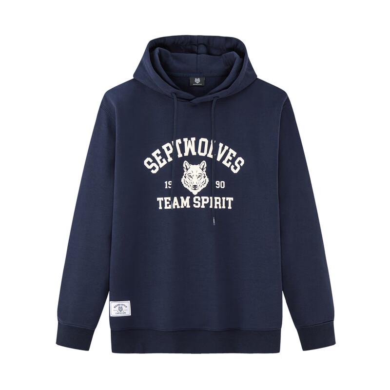 SEPTWOLVES Men's Varsity Wolf Logo Hooded Sweatshirt