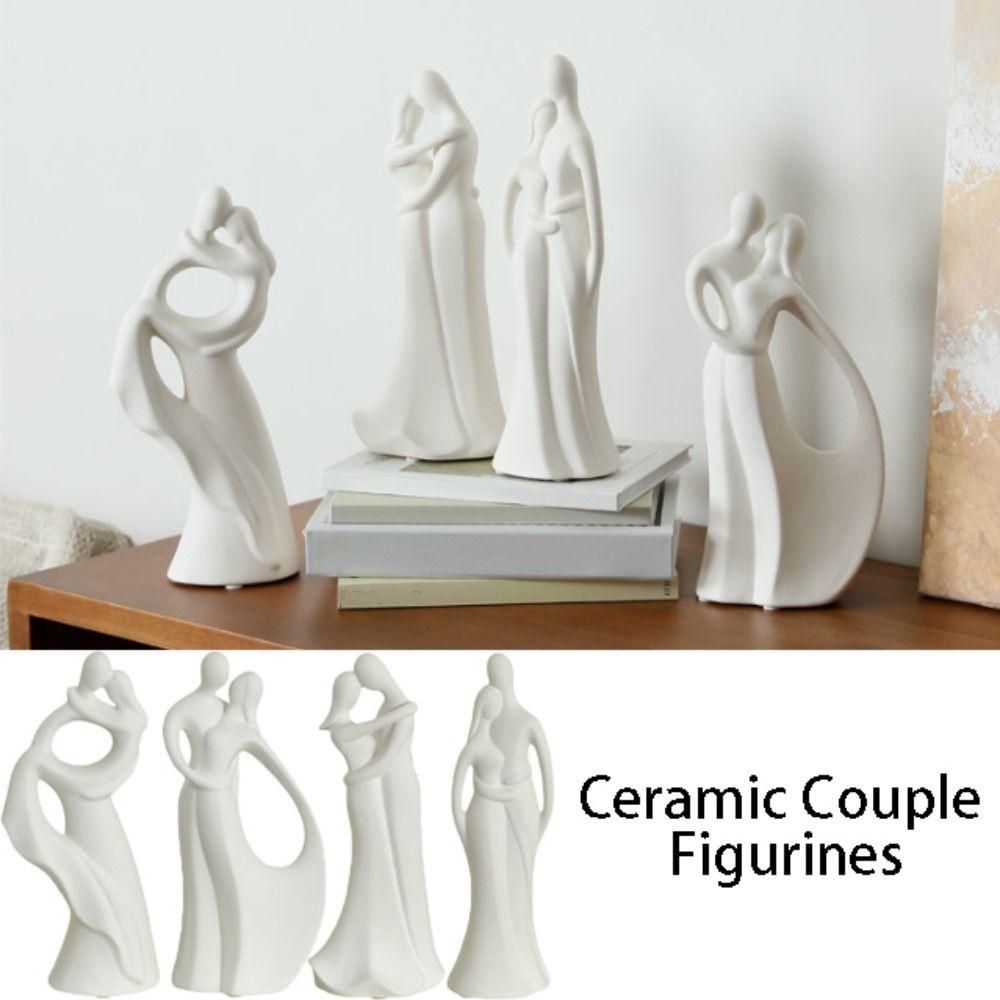 Artistic Design Ceramic Couple Ornaments Nordic Modern Style Wine Cabinet Accessories  Gift Giving