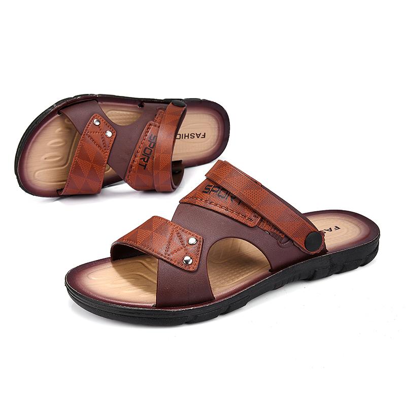 Men's Sandals Summer Fashion Casual Shoes For Men Slippers Male Comfortable Leather Sandals Men Beach Slippers Shoes Sandals
