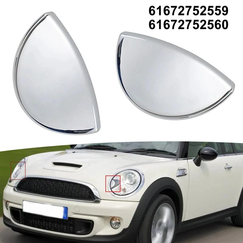 1 Pair Left & Right Headlight Washer Nozzle Cover Cap Replacement For Mini Cooper R55 R56 R57 R58 R59 08-14