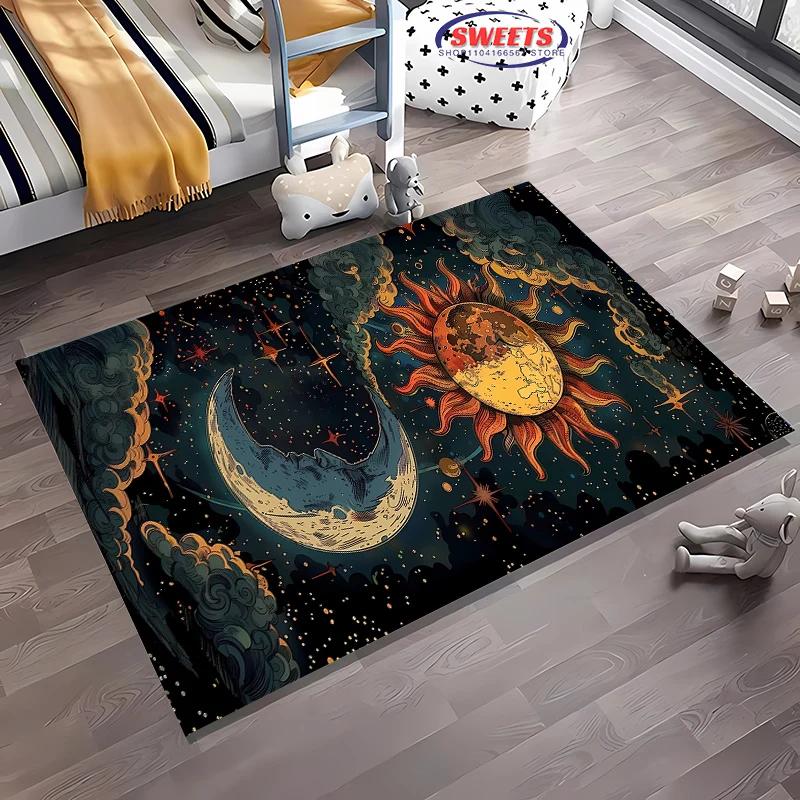New To Moon and Sun Carpet, Anti-slip Sound Insulation, Add Soft and Comfortable,Living Room Bedroom Office Area Can Be Used Mat