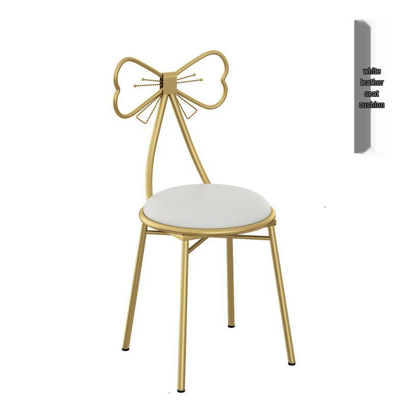 Princess Butterfly Makeup Chair with Detachable Backrest - Ideal for Small Apartment Bedrooms and Vanity Spaces