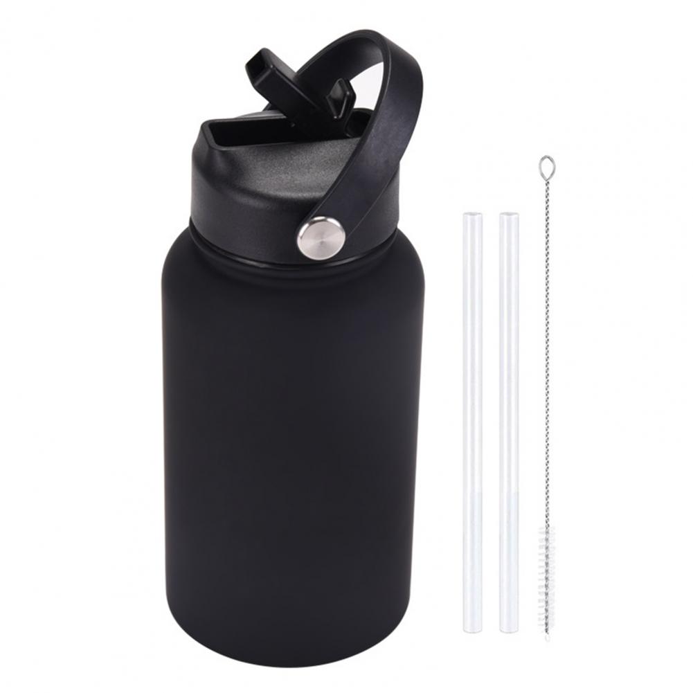 Sport Water Bottle Portable Sport Bottle Stainless Steel Sports Water Bottle with Straw Brush 650ml Portable Vacuum for Outdoor