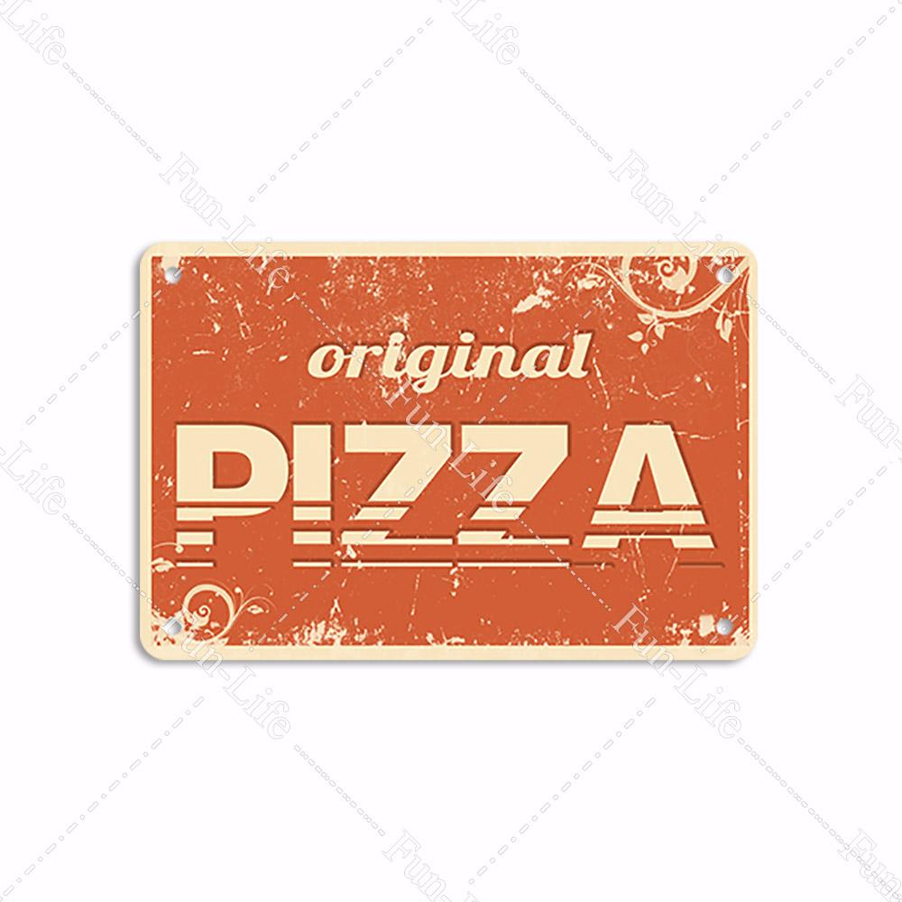 Pizza Dessert Metal Poster Food Tin Sign Plaque Metal Restaurant Vintage Wall Decor for Bar Club Metal Signs 20x30cm